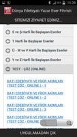 Dünya Yazar-Eser-Tür Fihristi captura de pantalla 1