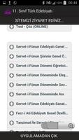 11. Sınıf Türk Edebiyatı Screenshot 1