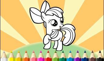 Little Pony Coloring book kids poster