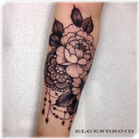 Trendy Flower Tattoo Design Idea