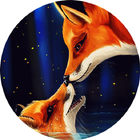 Two foxes live wallpaper icon