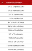 Electrical Calculator تصوير الشاشة 2