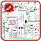 Elektrisch motorbedradingsschema-icoon