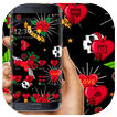 Elegant Red Rose Love Skull Theme