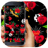 Elegant Red Rose Love Skull Theme Zeichen