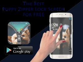 Puppy Zipper Lock Screens Free Affiche
