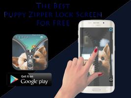 Puppy Zipper Lock Screens Free 스크린샷 1