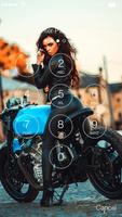 Woman Biker Motorcycle Lock स्क्रीनशॉट 1