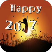 New Year 2017 Wishes Cards icon