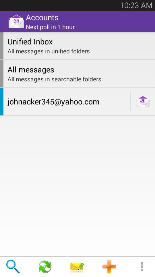 Приложение почты android. Yahoo Android.