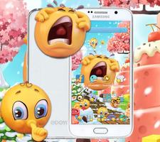 Emoji Cute Yellow Face Expression Theme screenshot 1