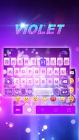 Violet Emoji Keyboard Theme Affiche