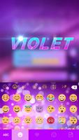 Violet Emoji Keyboard Theme capture d'écran 1