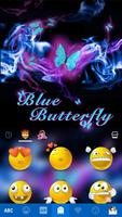 Blue Butterfly Emoji Keyboard скриншот 1