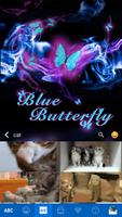 Blue Butterfly Emoji Keyboard скриншот 2