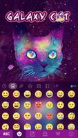 Galaxy Cat Emoji KeyboardTheme capture d'écran 1