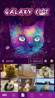 Galaxy Cat Emoji KeyboardTheme capture d'écran 2
