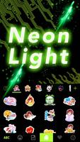 Neon Light Emoji Keyboard Skin capture d'écran 3