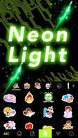 Neon Light Emoji Keyboard Skin imagem de tela 3