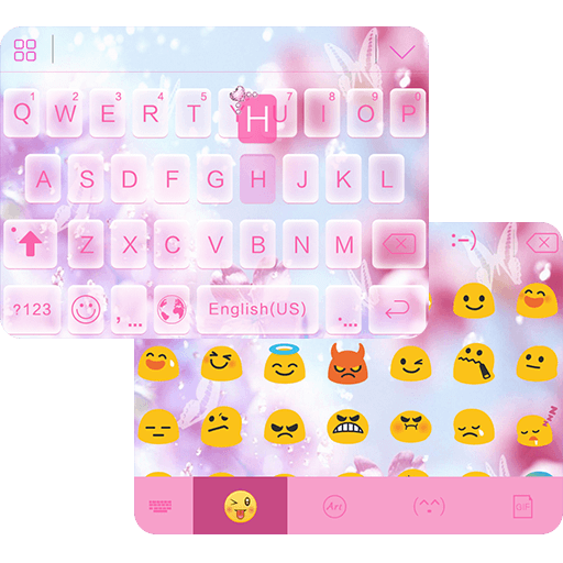 Pink Butterfly iKeyboard Theme