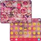 Pink Rose Emoji Keyboard Theme أيقونة