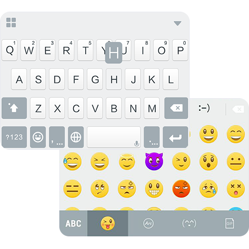Simple White Emoji iKeyboard