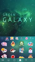 Green Galaxy Keyboard Theme ảnh chụp màn hình 2