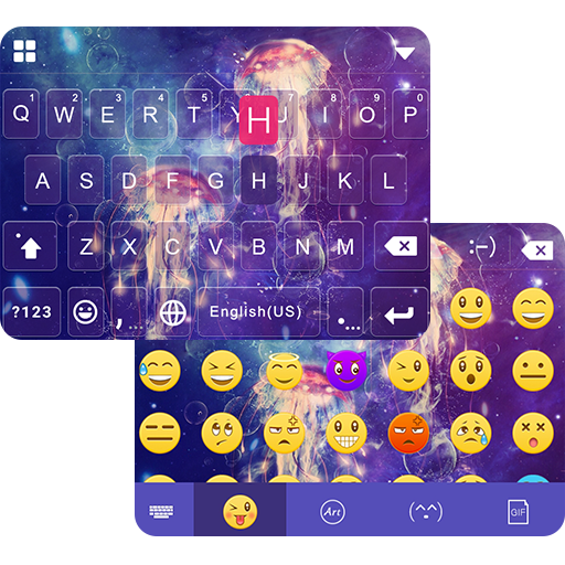 Jellyfish Emoji iKeyboard Skin