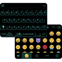 Neon Blue Emoji iKeyboard APK download