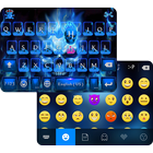 ikon NeonBlueSkull iKeyboard Theme