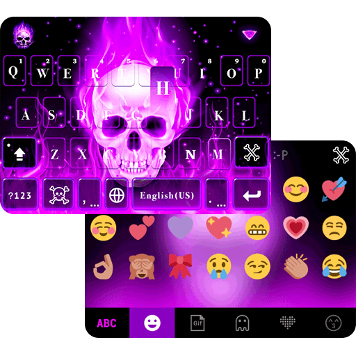 Purple Skeleton Emoji Keyboard
