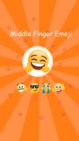 Middle Finger Emoji Sticker Affiche