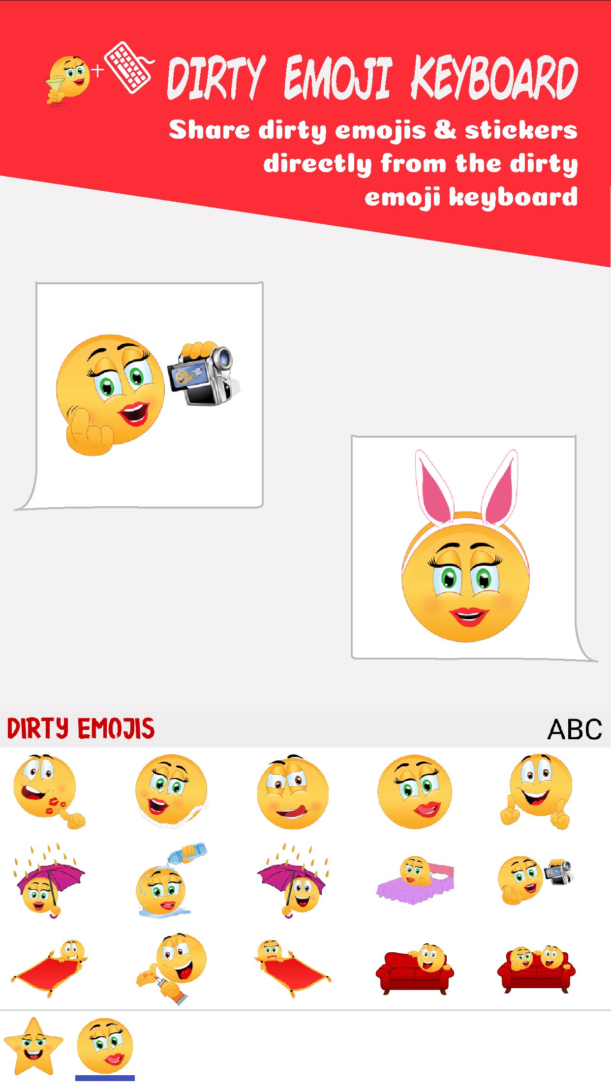 Dirty Emoji Stickers Adult Icons and Sexy Text APK pour Android