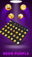 Purple Neon Emoji Keyboard capture d'écran 1
