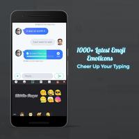 Neon Blue Emoji Keyboard تصوير الشاشة 3