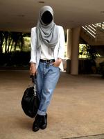 Hijab Jeans Photo Maker Affiche