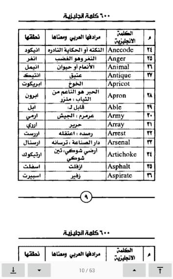 كتاب ٦٠٠ كلمة انجليزية بالعربي For Android Apk Download