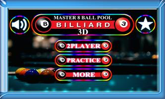 Master 8 Ball Pool Billiard 3D پوسٹر