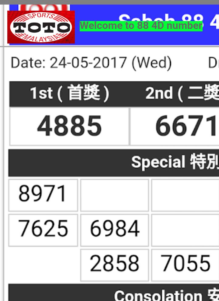 4d result 88 Live 4D