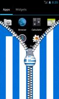 Greece Flag Zipper Lock Screen ảnh chụp màn hình 2