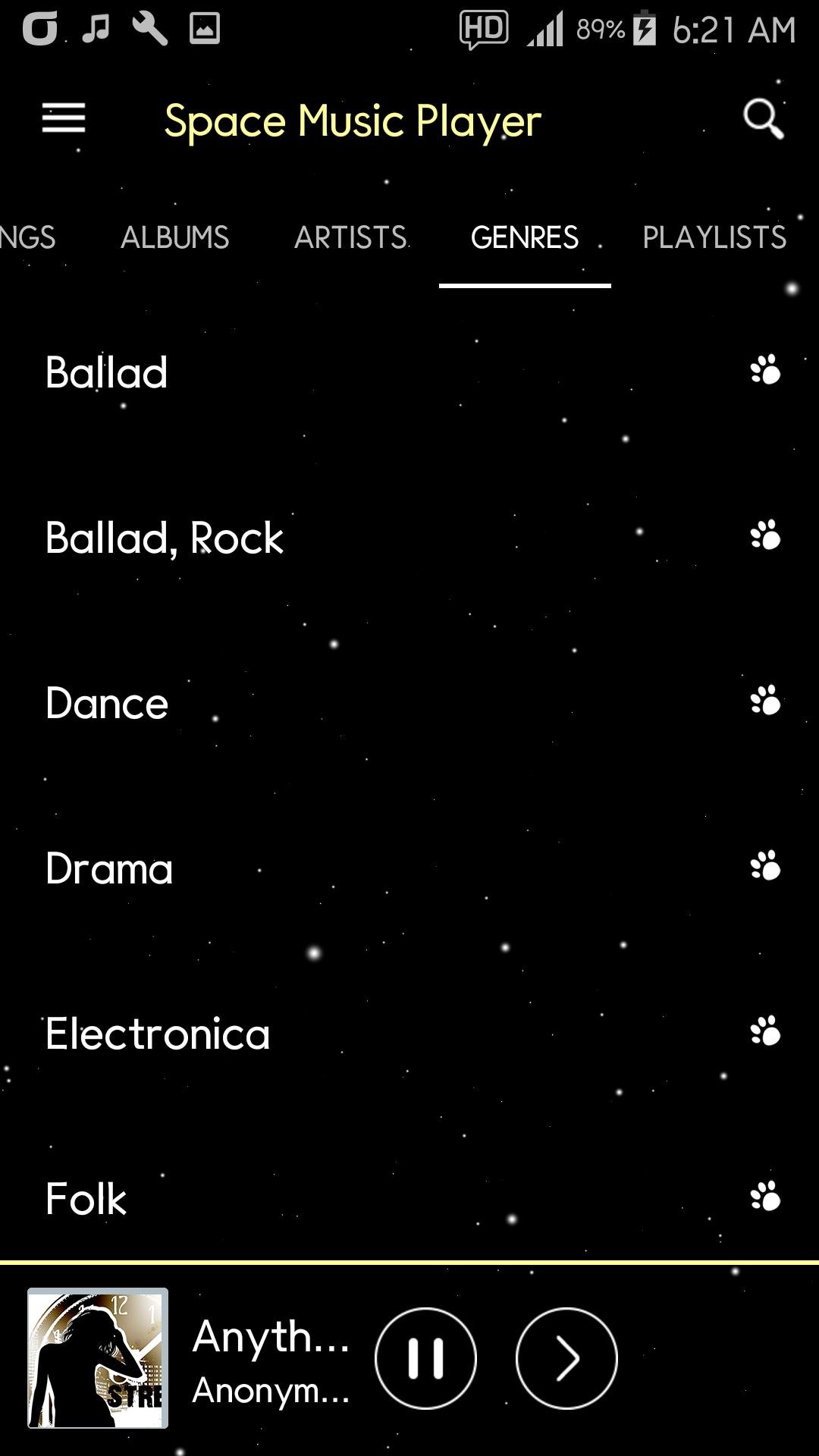Space mp3 music player for Android - APK Download