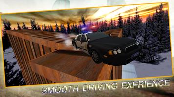 Police car impossible stunt tracks poster