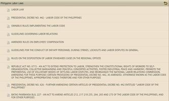 PHILIPPINE LABOR LAWS تصوير الشاشة 1
