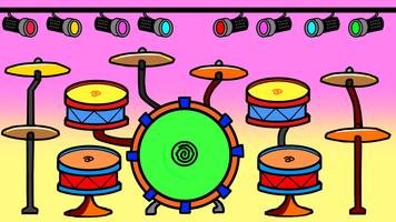 Cartoon Drums ポスター