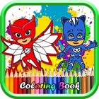 Pj Heroes Masks Drawing Coloring Book иконка