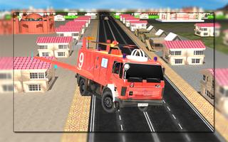 Flying Firefighter Truck 3D imagem de tela 3