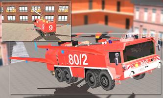 Flying Firefighter Truck 3D اسکرین شاٹ 1