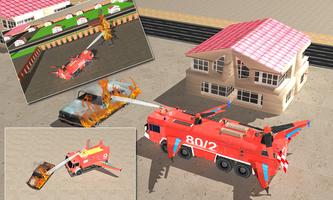 Flying Firefighter Truck 3D imagem de tela 2