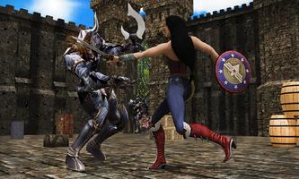 Wonder Girl Fighting : crime chase poster