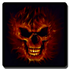 3D Skulls on fire Wallpaper আইকন